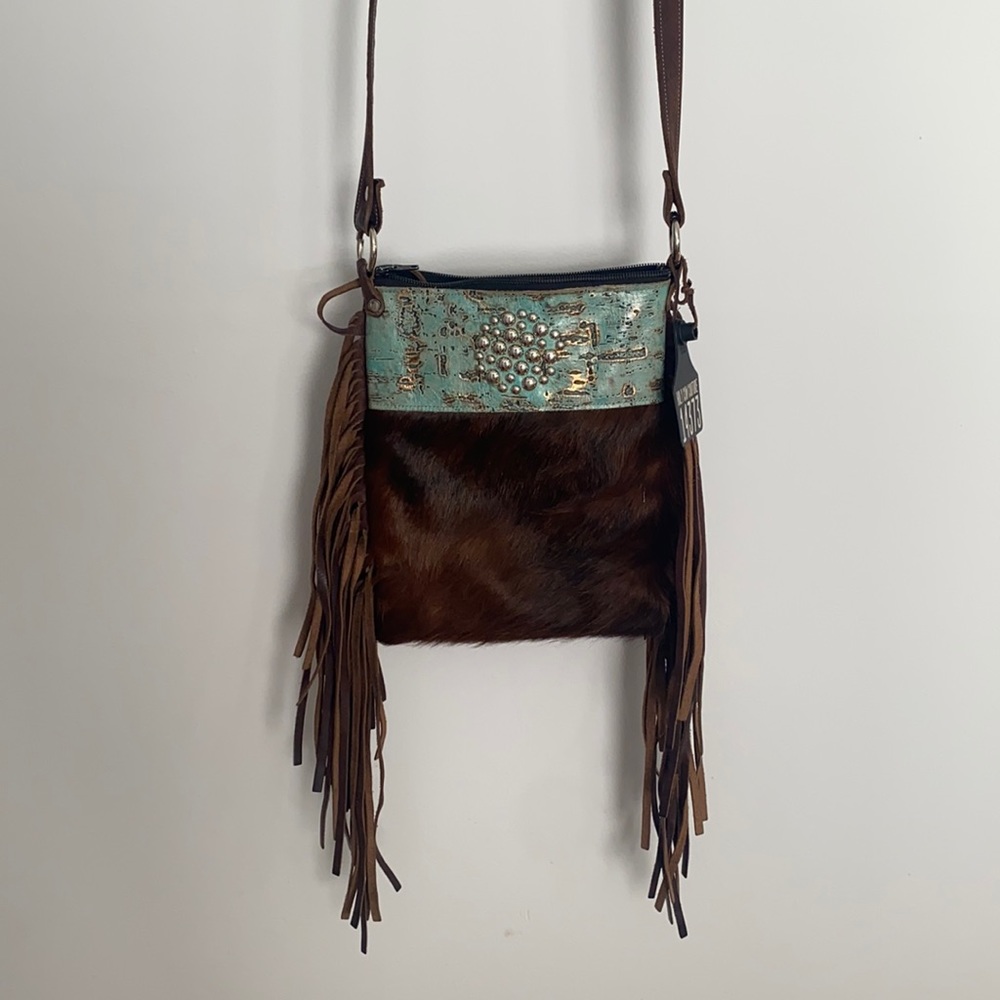 Cowhide crossbody